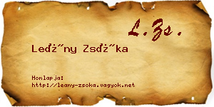 Leány Zsóka névjegykártya